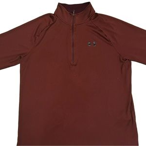 Under Armour Men’s Heatgear Loose Fit Maroon athletic shirt SZ Large 1/2 zipper